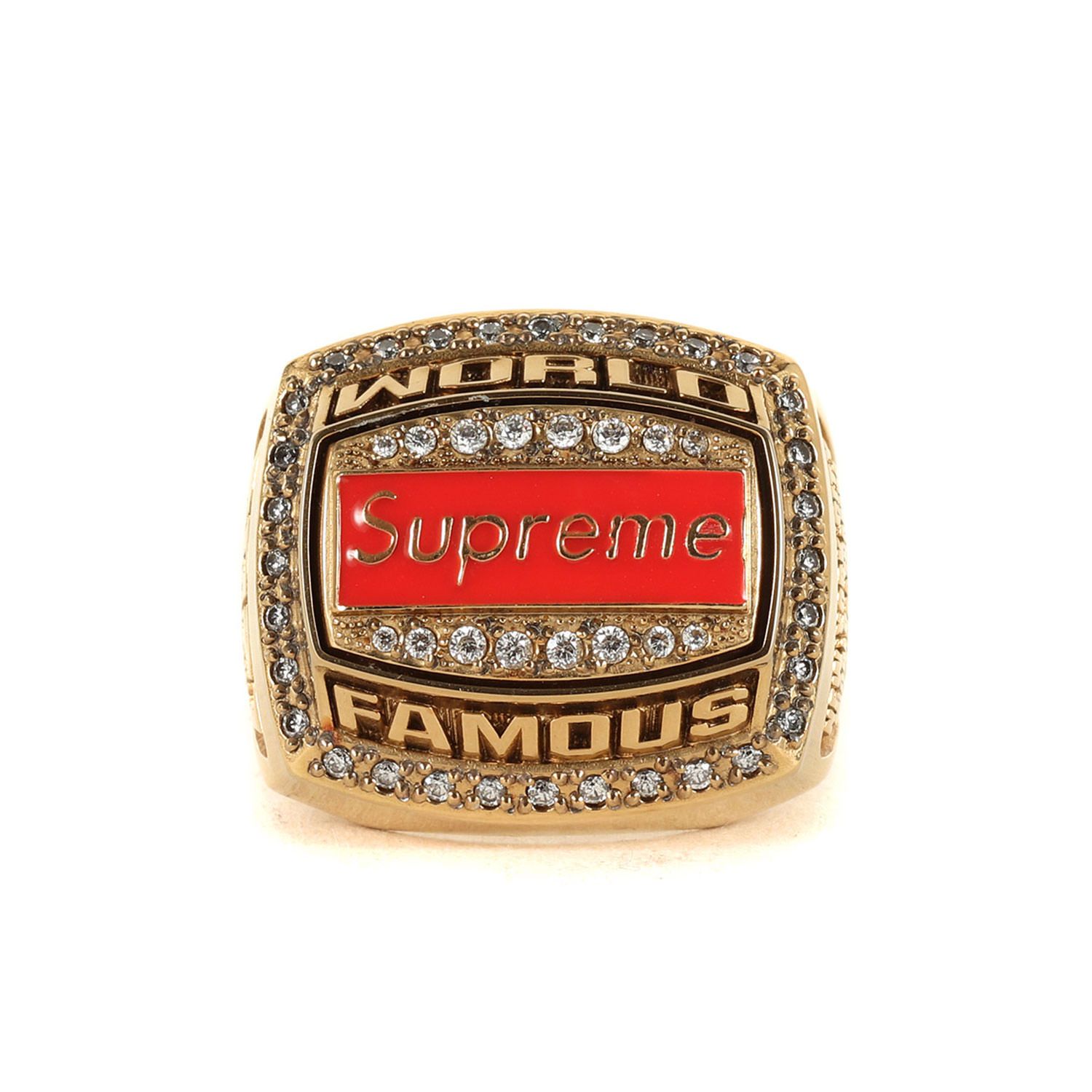 Supreme シュプリーム リング サイズ 8 5 約17号 21 SS Jostens ジルコニア チャンピオン 指輪 World Famous Champion Ring ゴールド ブランド コラボ