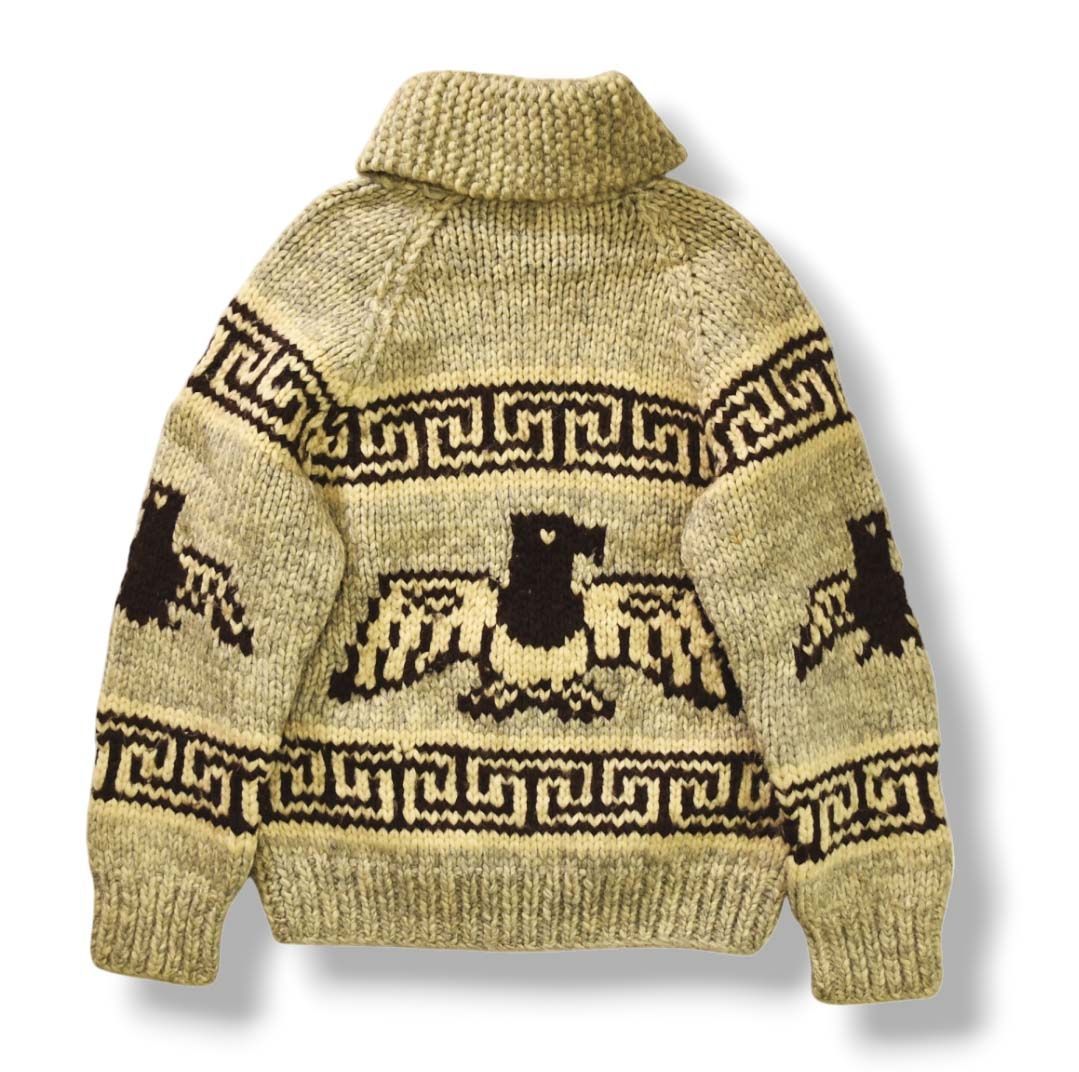 ビンテージ 70s バッファロー カウチンセーター TALONジッパー 古着 ビンテージ 70s バッファロー カウチンセーター TALONジッパー 古着