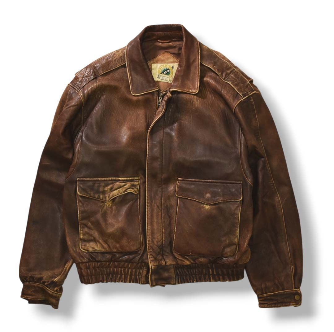 90s ヴィンテージ フィールドギア FIELD GEAR A－2 TYPE 牛革 本革