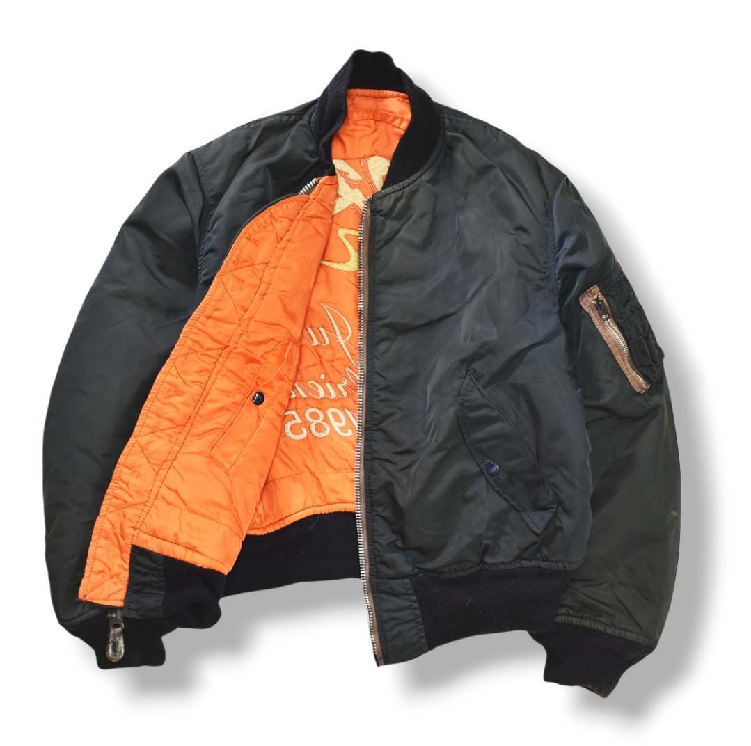 80s ヴィンテージ USA製 アルファ ALPHA MA-1 フライト ジャケット