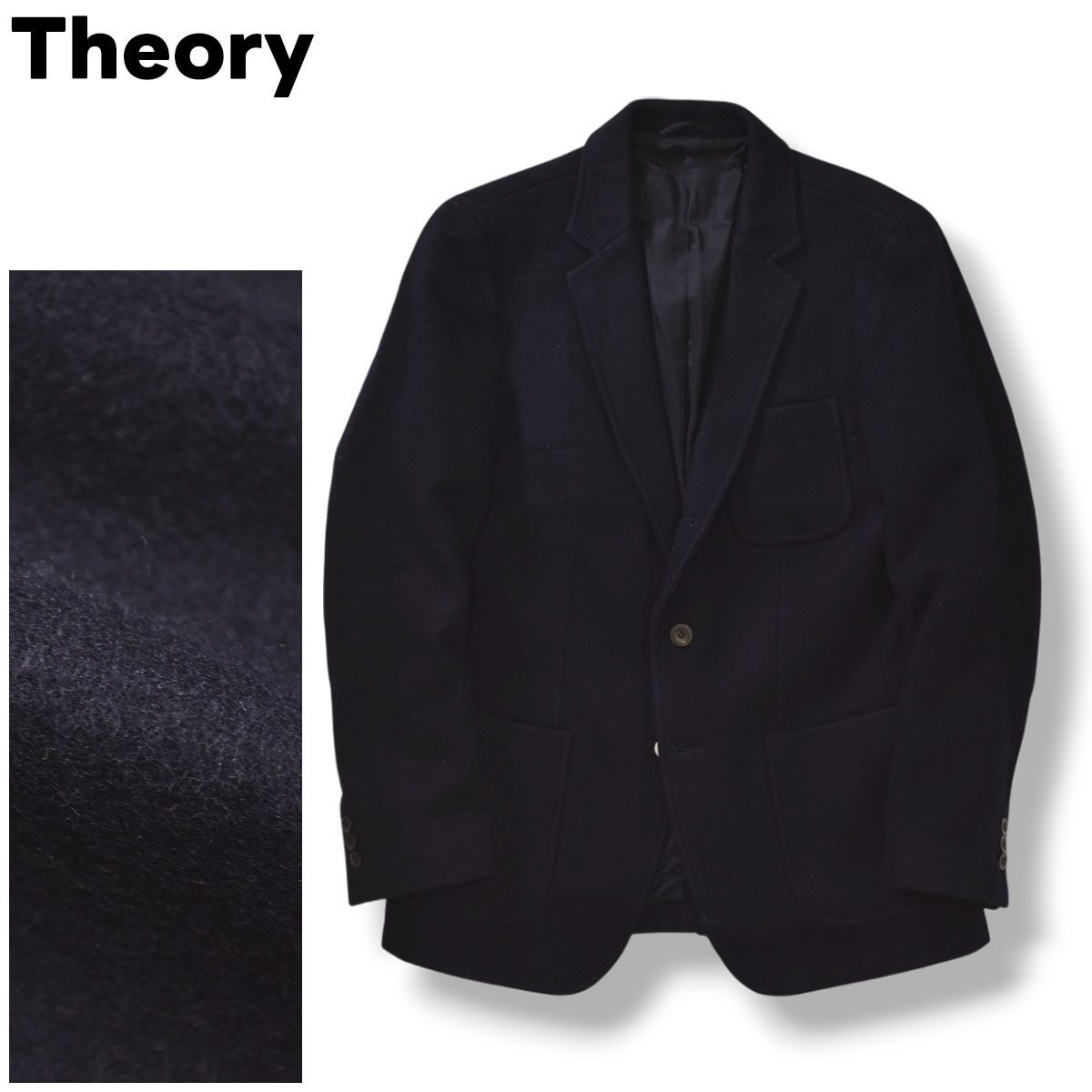 美品♡theory セオリー ウール テーラードジャケット ブラック サイズ0 セオリー Theory メルトン ウール シングル テーラード ジャケット