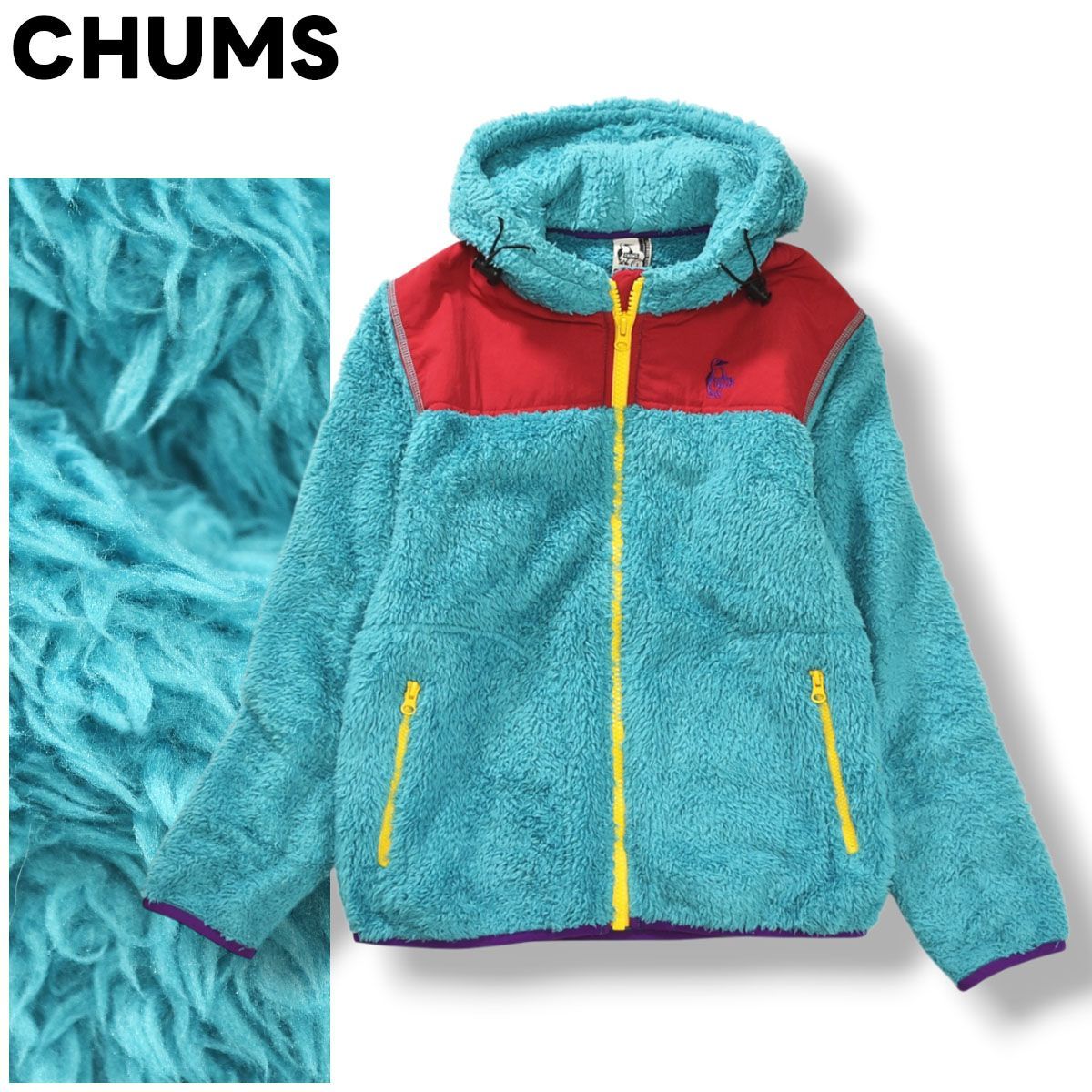 定番 チャムス CHUMS フーデット フリース ジャケット ジップアップ ジャンパー ブービーバード ロゴ L マルチ アウトドア カジュアル ウェア レディース