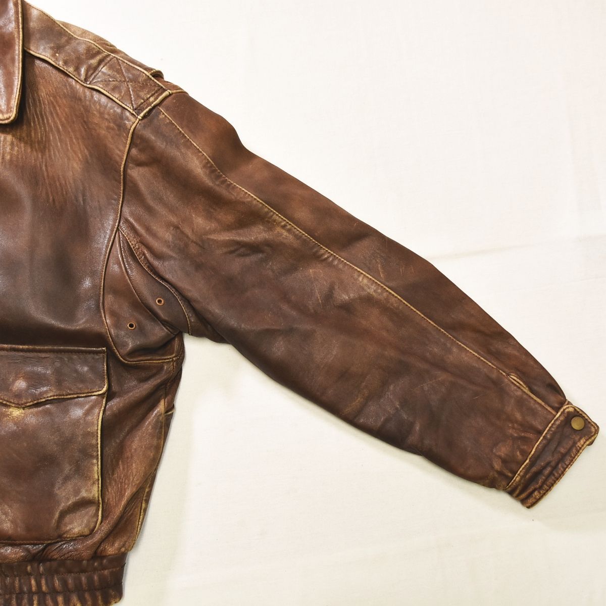 90s ヴィンテージ フィールドギア FIELD GEAR A－2 TYPE 牛革 本革 