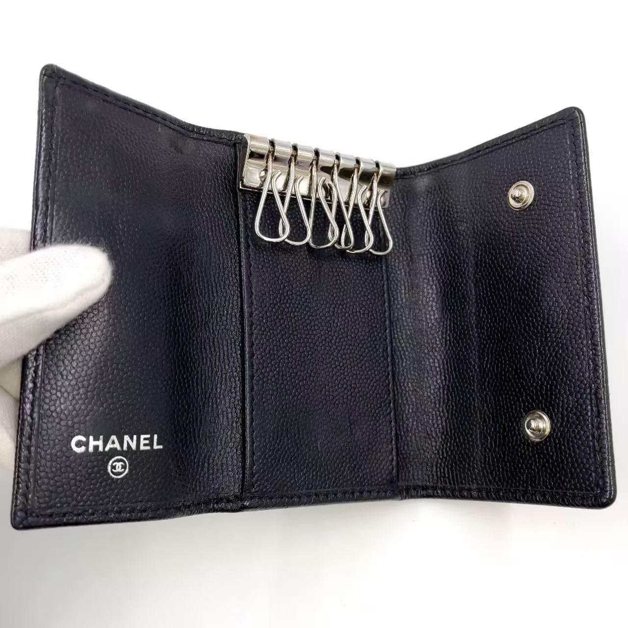 CHANEL ココマーク 18番台 キャビアスキン ブラック キーケース