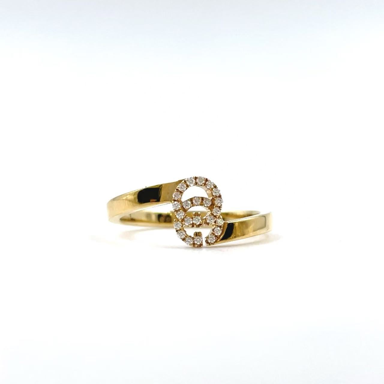 GUCCI GGランニング ダイヤモンド AU750 イエローゴールド リング