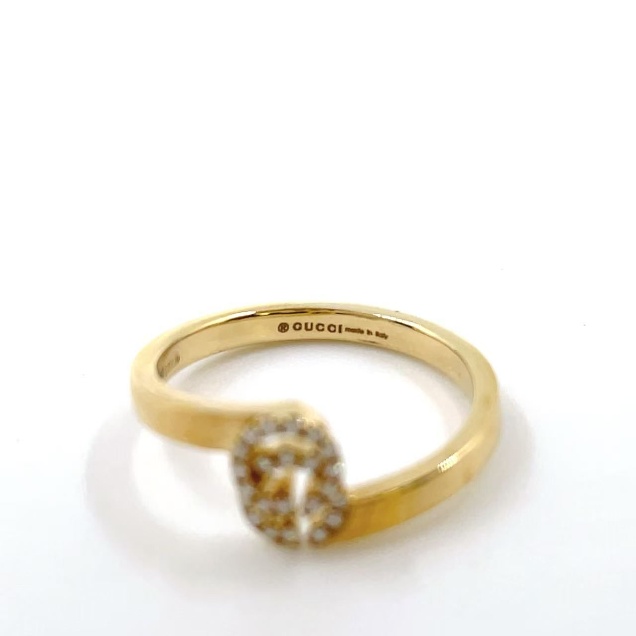 GUCCI GGランニング ダイヤモンド AU750 イエローゴールド リング