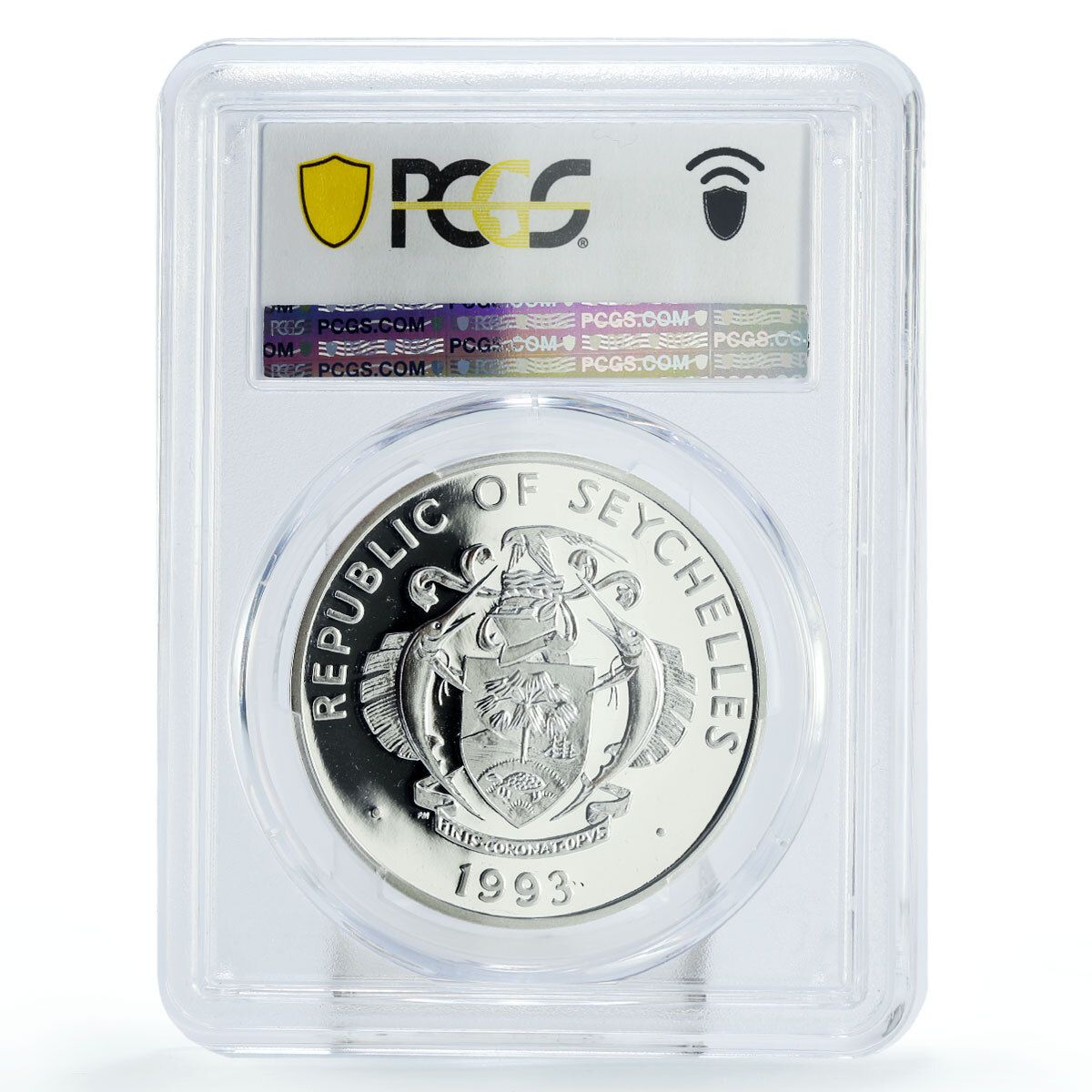 セイシェル 25ルピー 保護マグパイ ロビンバード PR69 PCGS 銀貨 1993