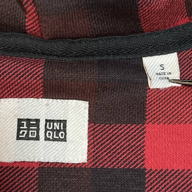 OLD UNIQLO Double Zip Hoodie Checkered Red/Black Tag S Mens