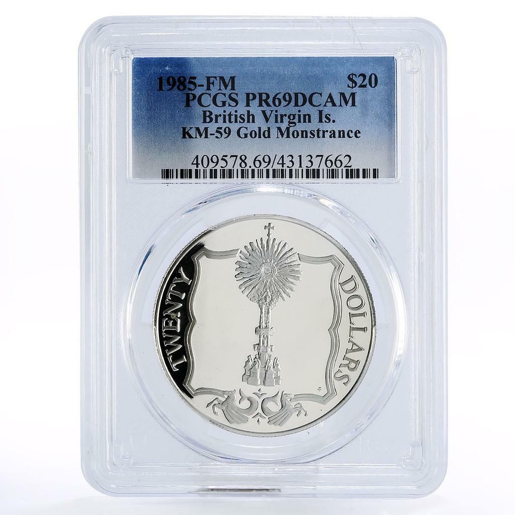 イギリス領ヴァージン諸島 20ドル金貨 聖体顕示台 PR69 PCGS 銀貨 1985