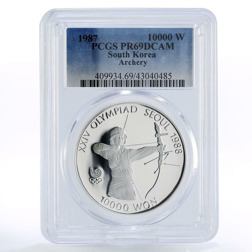 韓国 10000ウォン ソウルオリンピックシリーズ アーチェリー PR69 PCGS