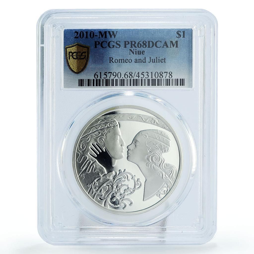 ニウエ 1ドル ロミオとジュリエット 恋人たち 文学 PR 68 PCGS 銀貨 2010年