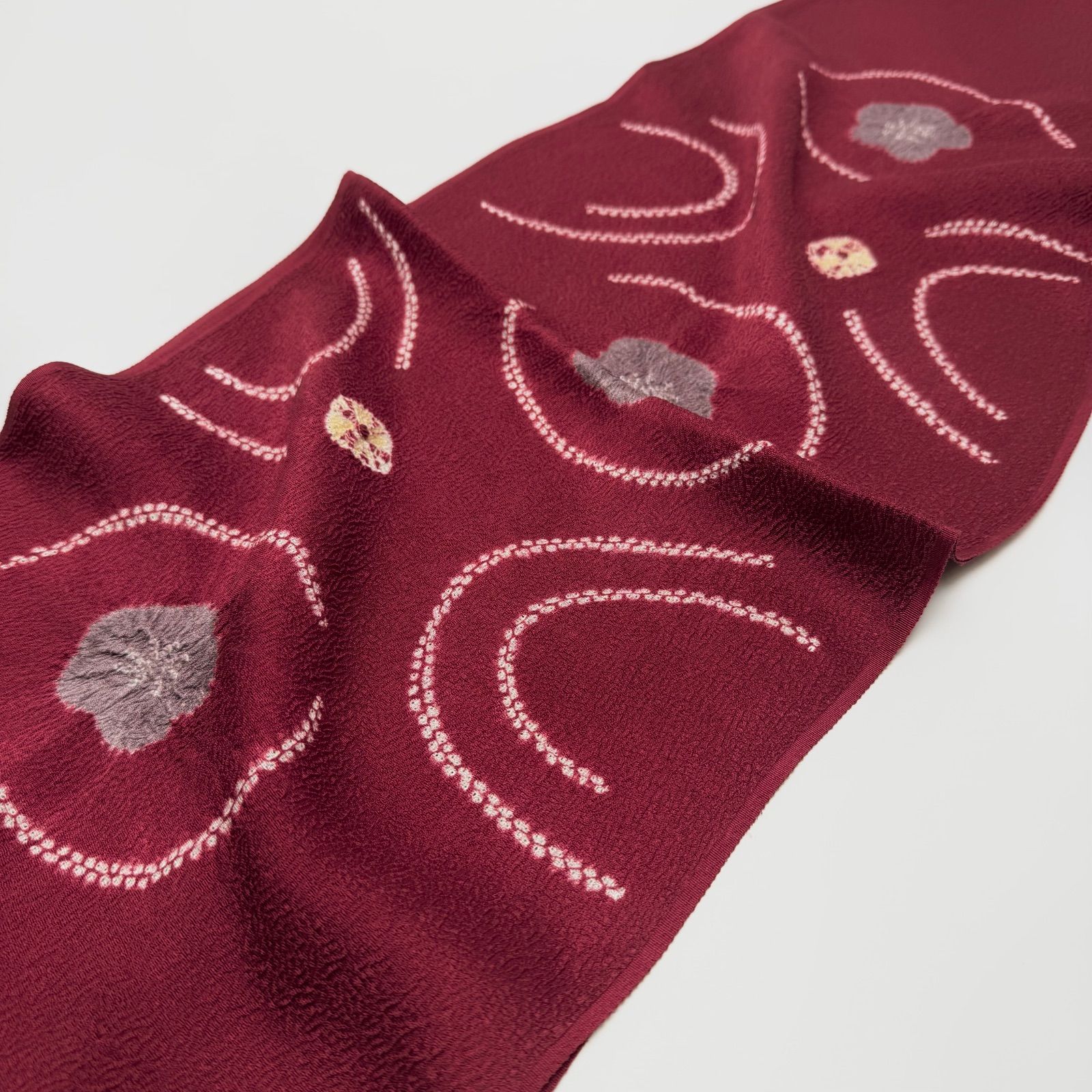 帯揚げ 渡敬 絞り水輪 梅に丸輪出し 0222