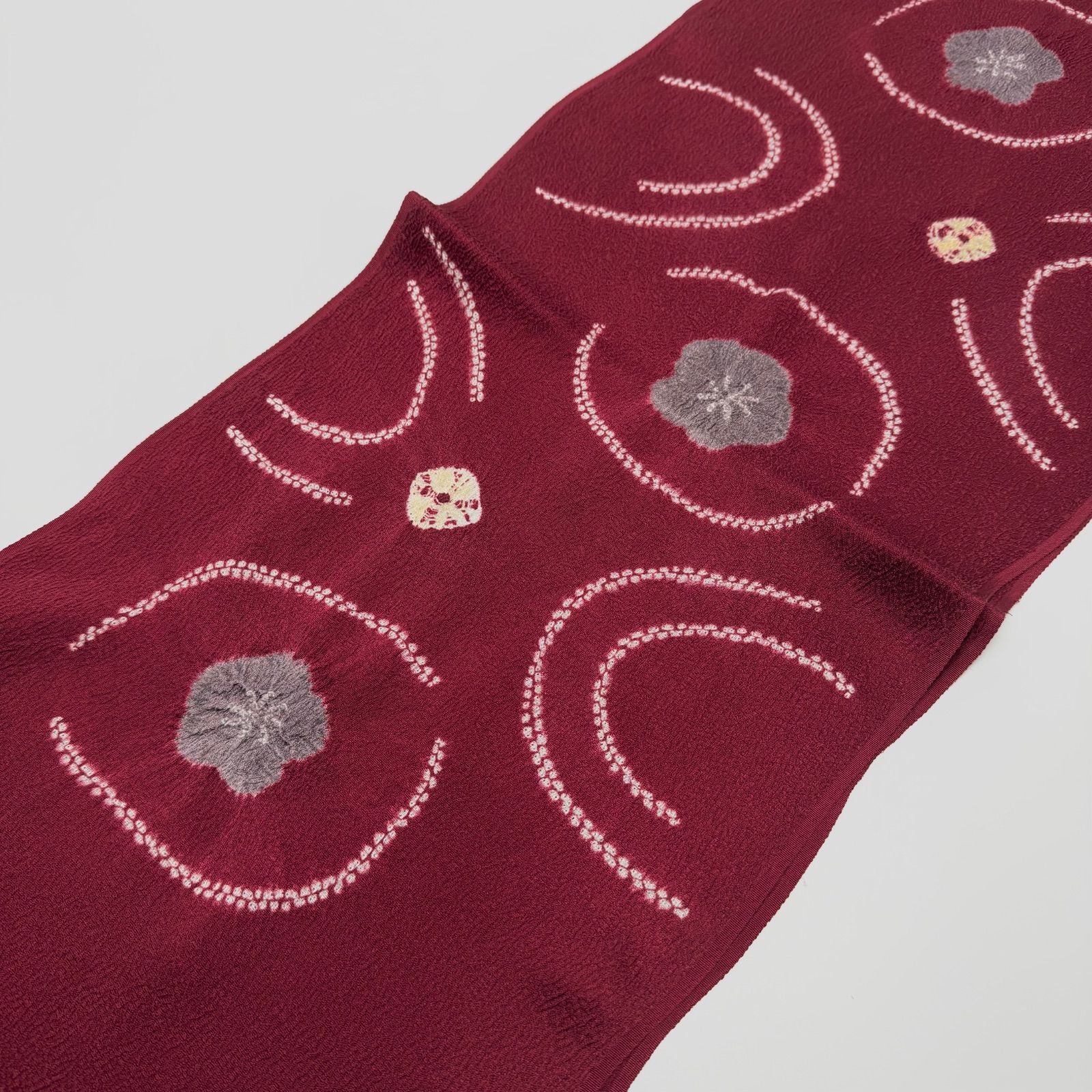 帯揚げ 渡敬 絞り水輪 梅に丸輪出し 0222