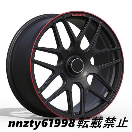  赤リム メルセデス ベンツ用 22インチ ホイールセット 4本 STYLE 7132 MBR GL GLE GLS 等対応 AMGスタイル 風カスタム 交換用 22インチ タイヤ ホイールセット