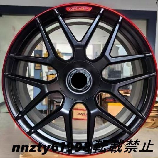 赤リム メルセデス ベンツ用 22インチ ホイールセット 4本 STYLE 7132 MBR GL GLE GLS 等対応 AMGスタイル 風カスタム 交換用