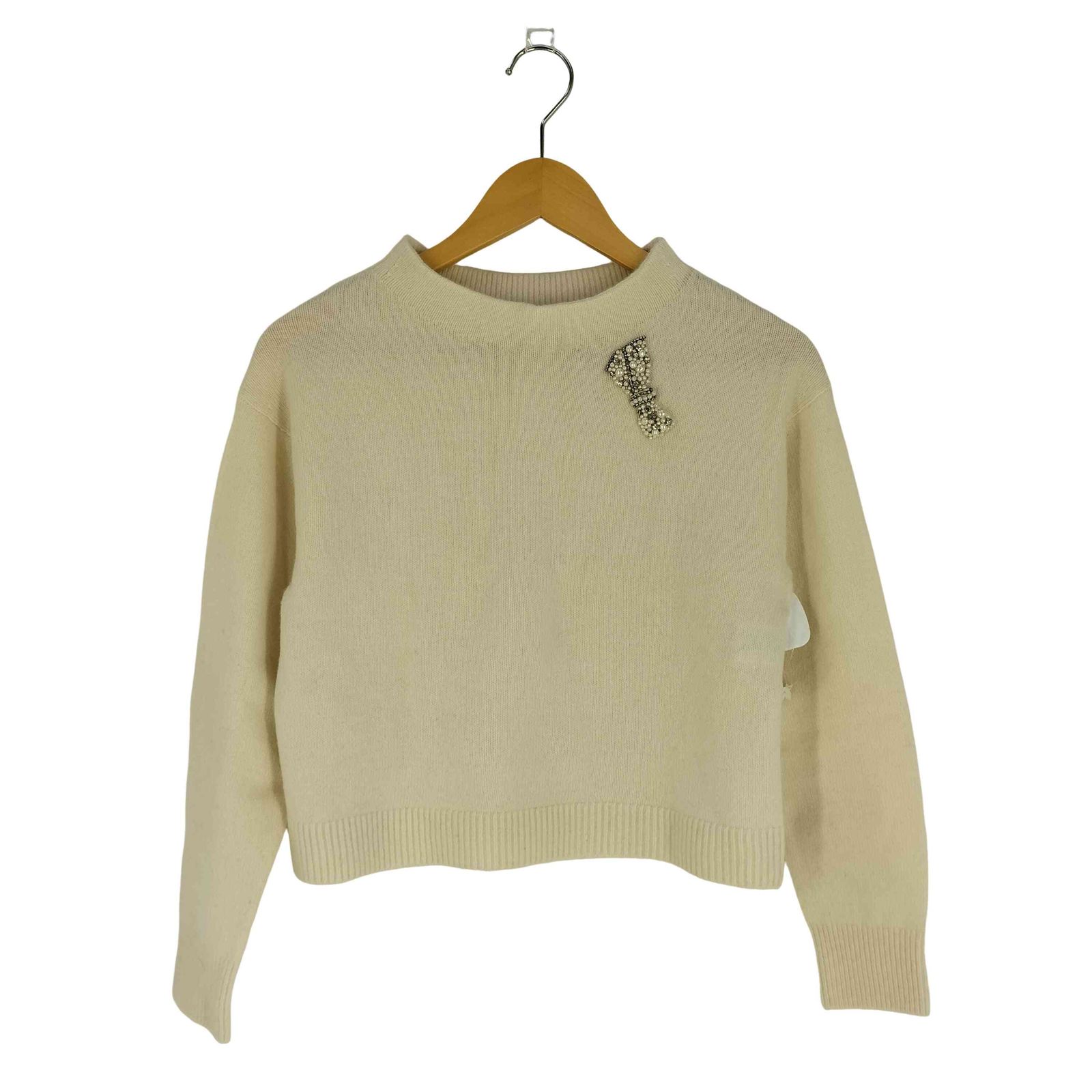 アナイ ANAYI ウールカシミヤリボンビジュー プルオーバー レディース