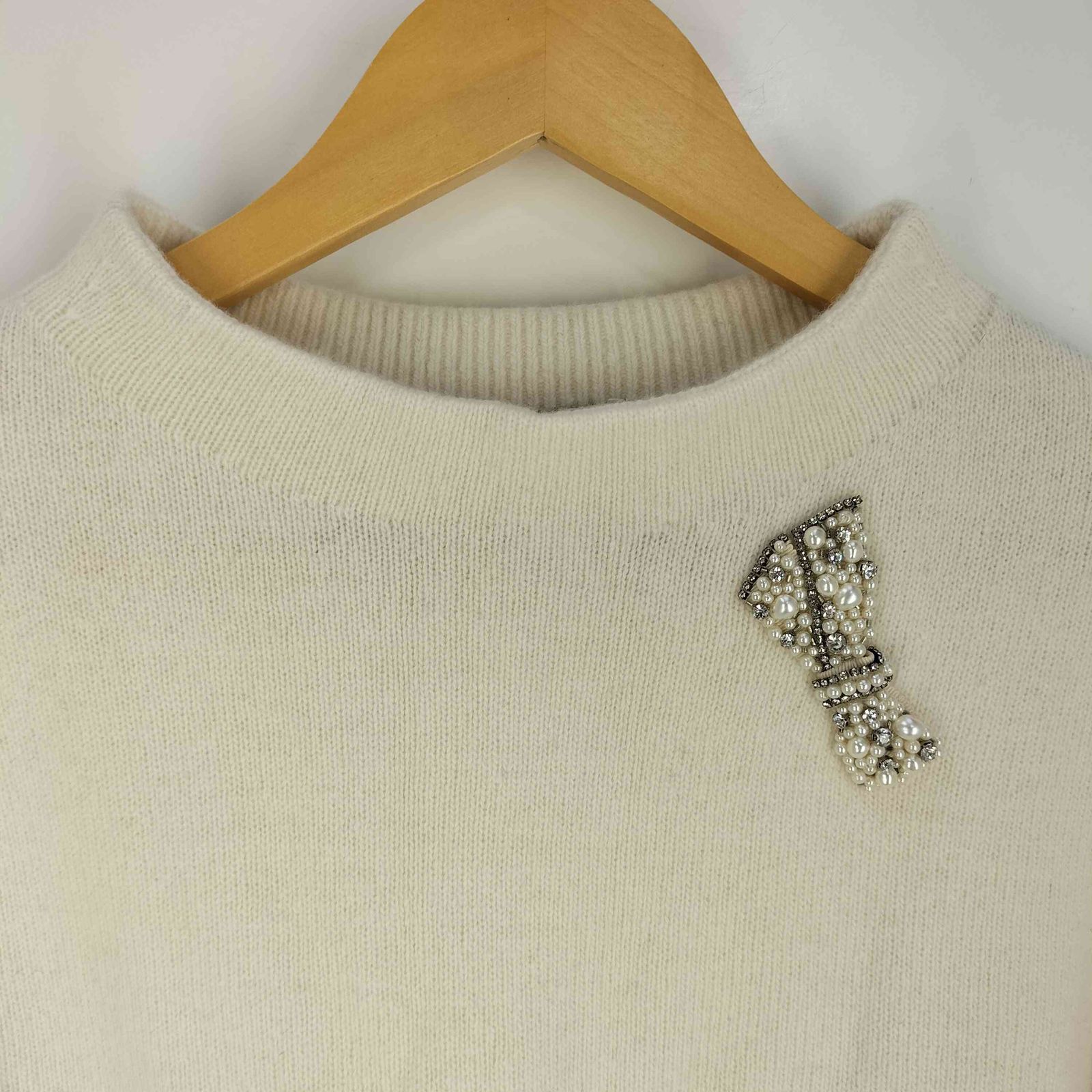 アナイ ANAYI ウールカシミヤリボンビジュー プルオーバー レディース