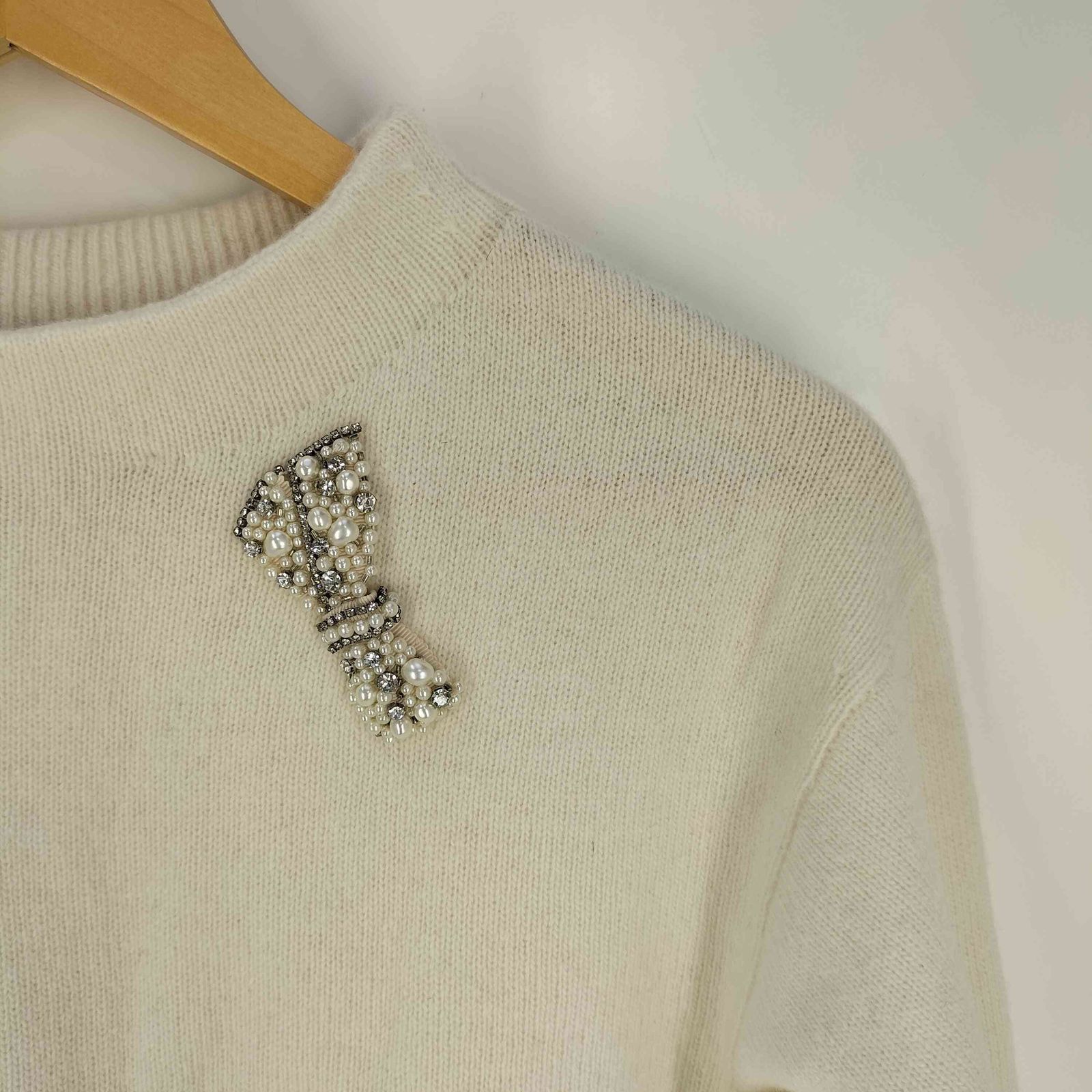 アナイ ANAYI ウールカシミヤリボンビジュー プルオーバー レディース