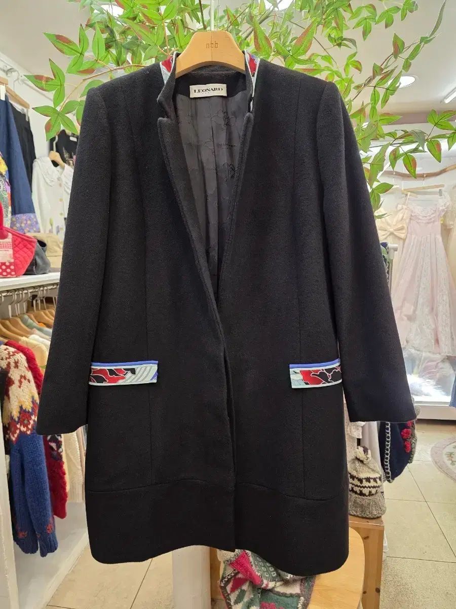 LEONARD レオナルド ブラック カシミア100 コート - メルカリ