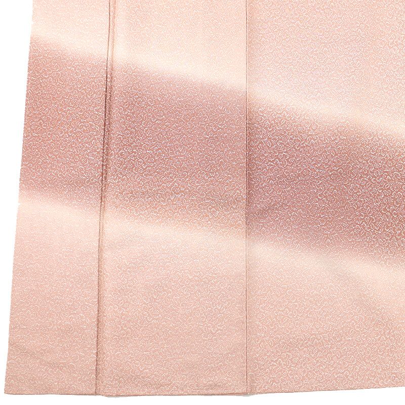 無地付下げ 一つ紋 五三の桐 袷 レディース 正絹 薄桃 色分けぼかし 鳥