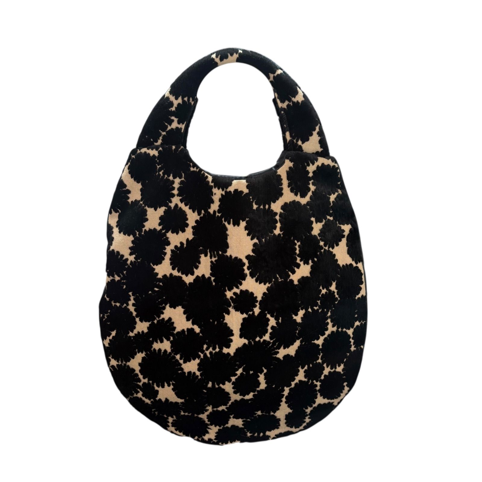 ミナペルホネン mina perhonen エッグバッグ ハンドバッグ good news ua 9935 ベロア ベルベット 黒 ブラック