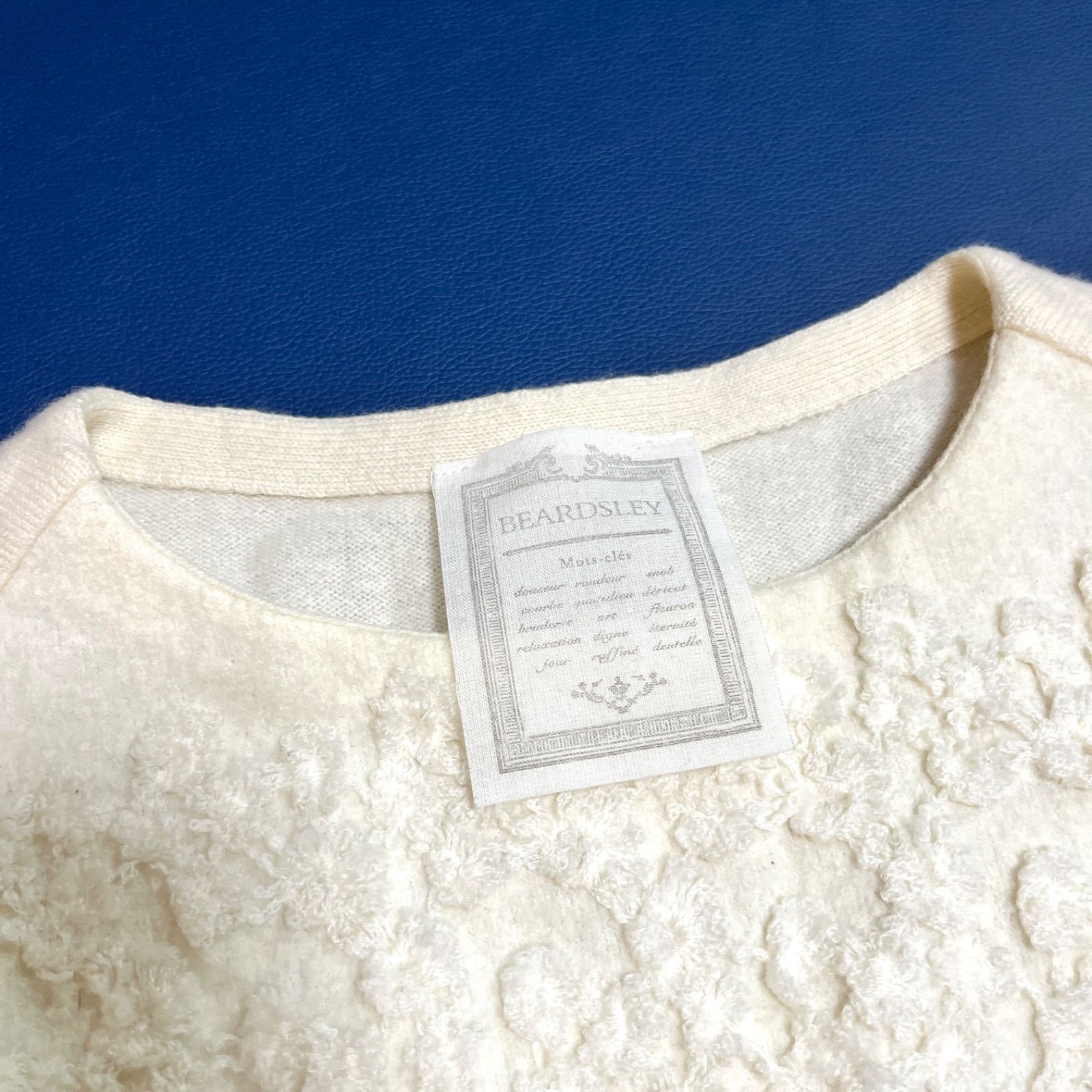 ck99 BEARDSLEY ドッキング 切替 花柄 ニット セーター 立体 刺繍 長袖