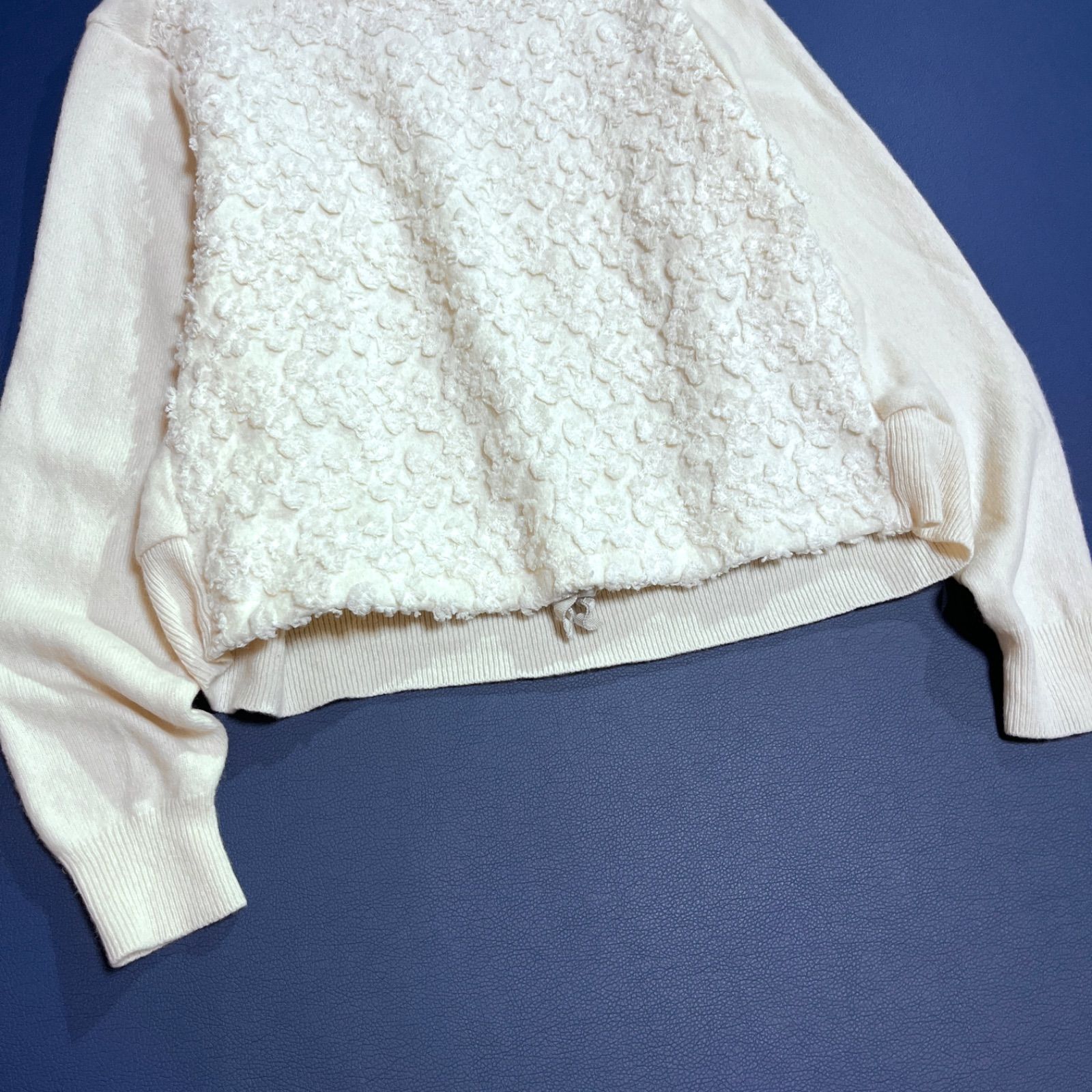 ck99 BEARDSLEY ドッキング 切替 花柄 ニット セーター 立体 刺繍 長袖