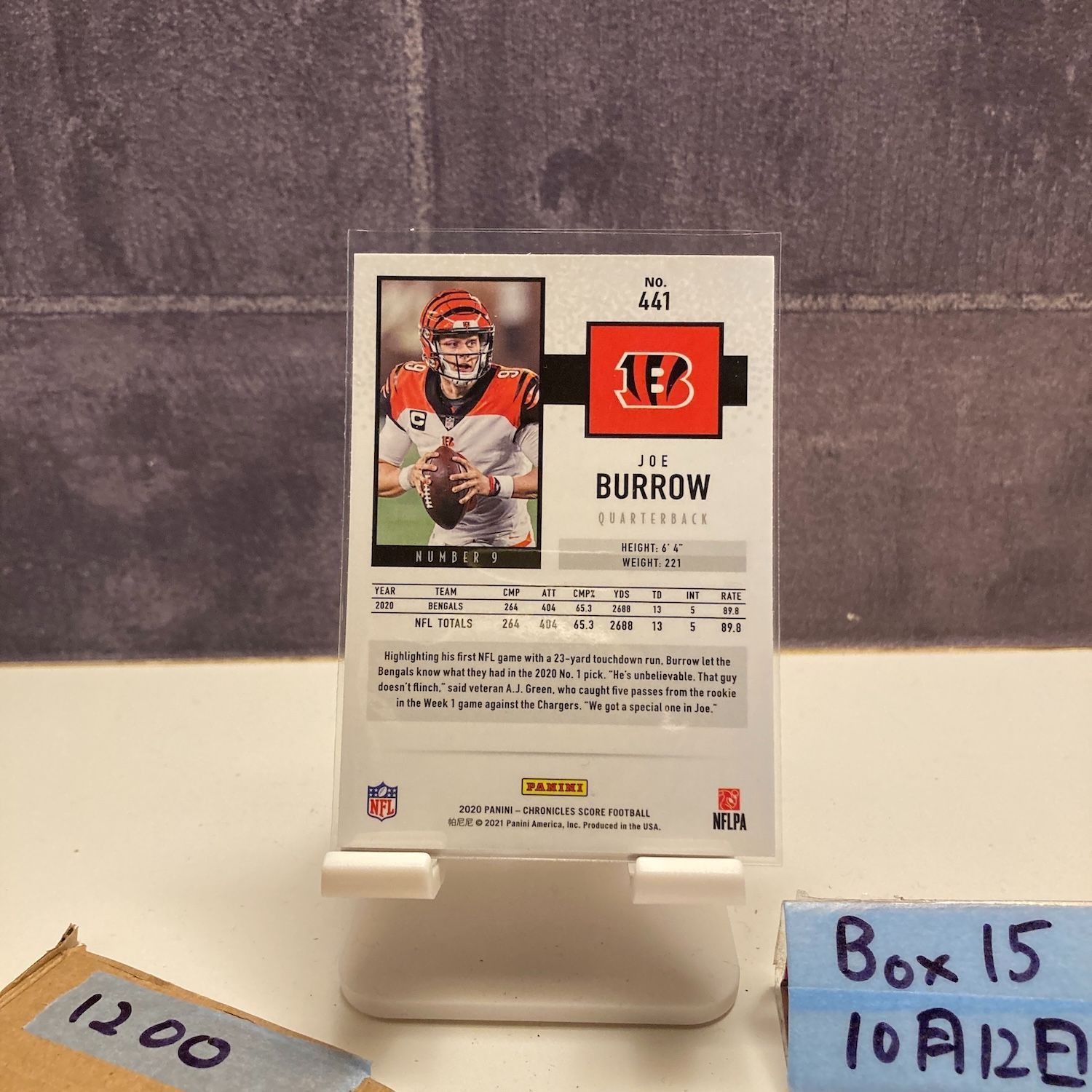 2020 Panini Chronicles Score Joe Burrow Cincinnati Bengals RC