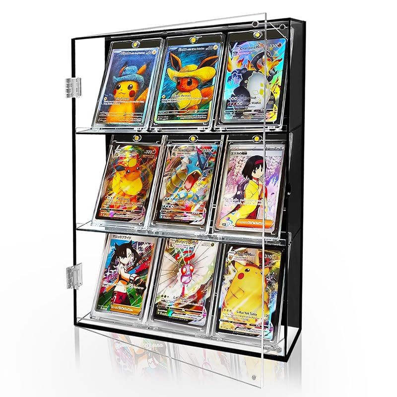 GUNSEED アクリル製 3段カード収納ディスプレイケース 壁掛け対応