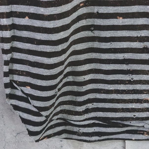 ZAC.VARGAS ボーダーダメージ長袖カットソー ZAC.VARGAS ボーダー