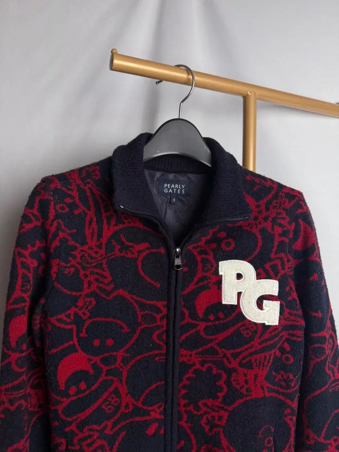 0 size パーリーゲイツ レディース パータン 防風 ニットジップアップ