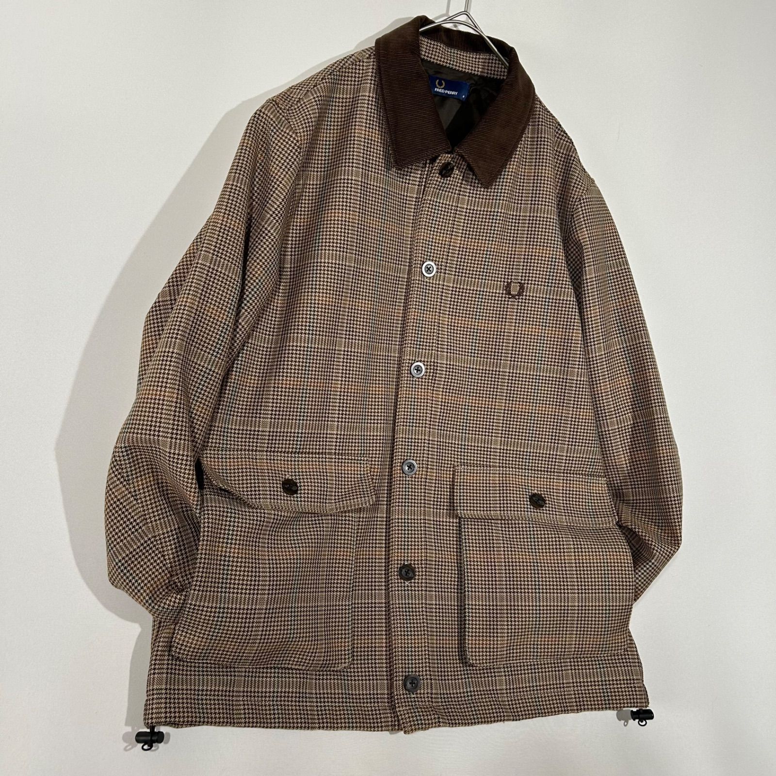 極美品 フレッドペリー カバーオール ロングラインジャケット 千鳥格子 即完売アイテム】 フレッドペリー FRED PERRY LONG LINE JACKET ロング