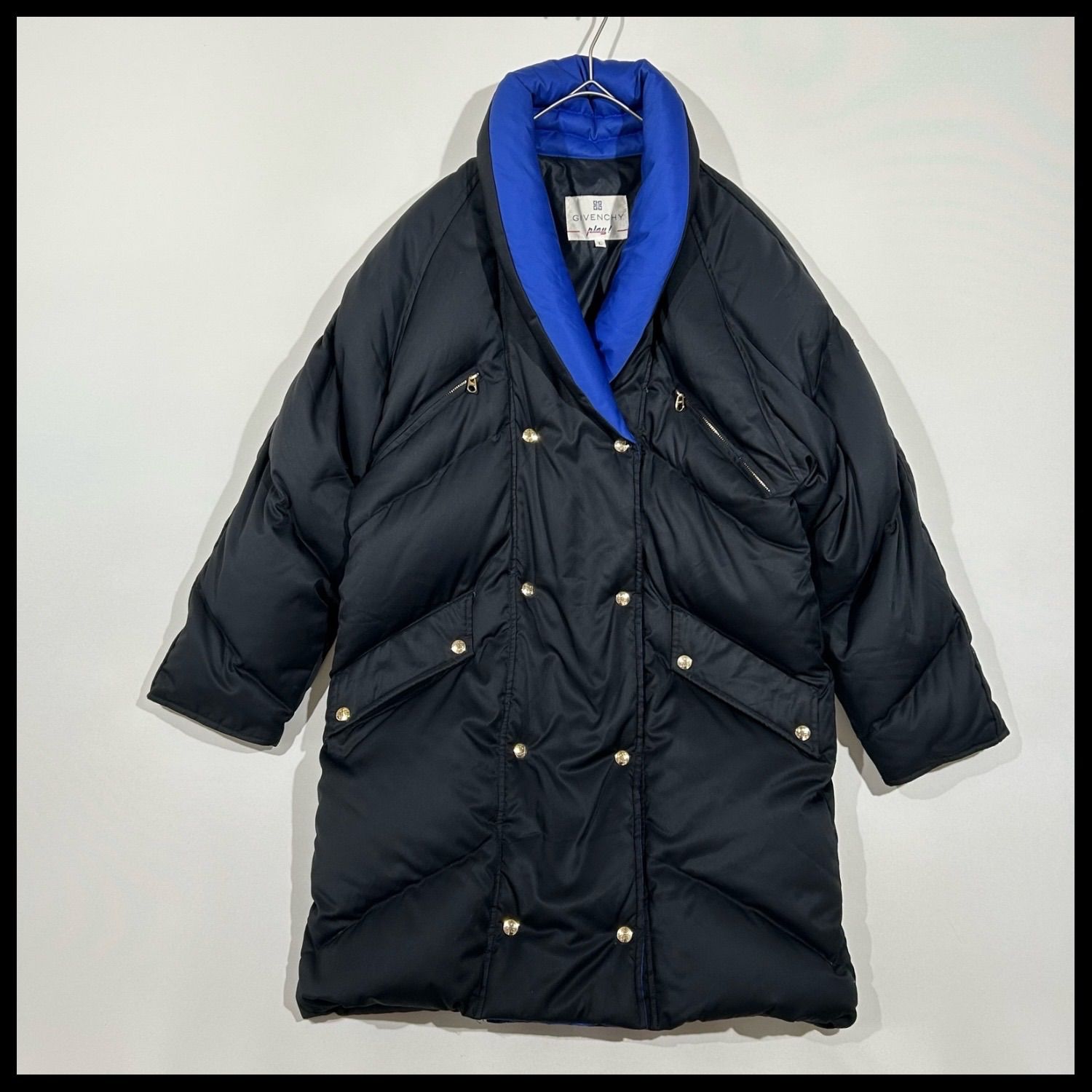 ジバンシィ プレイ GIVENCHY PLAY 金ボタン 肉厚 ダウンコート ダブル