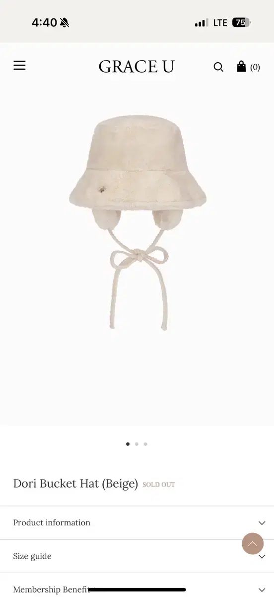 GRACE U ドーリ バケット ハット 帽子 ベージュ