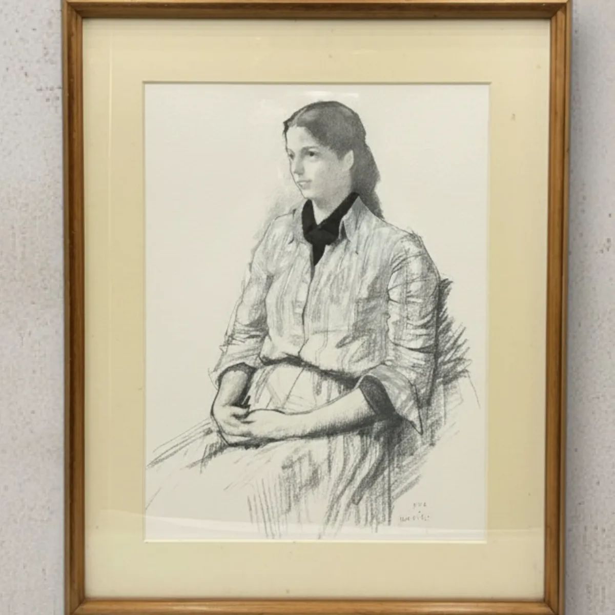 小磯良平 「外国婦人」 アートポスター 額装済み Foreign Woman 1976