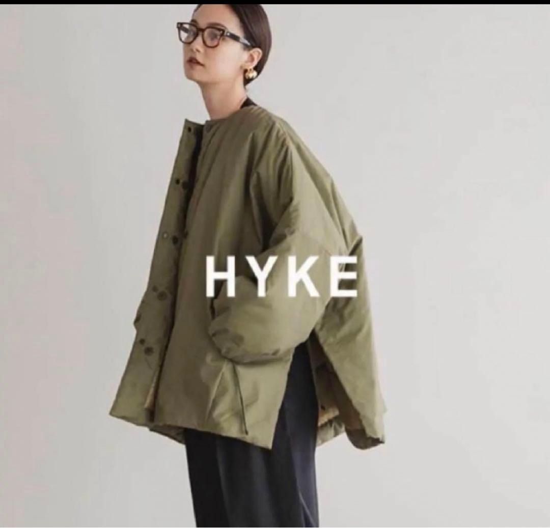 サイズ2】Hyke OXFORD COLLARLESS BIG JACKET オーバーサイズ
