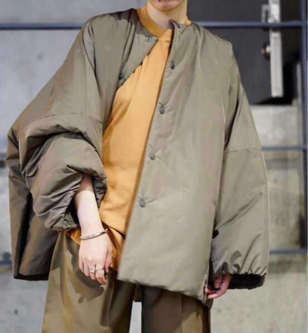 ジャケット・アウター HYKE NYLON OXFORD COAT サイズ2】Hyke OXFORD COLLARLESS BIG JACKET オーバーサイズ