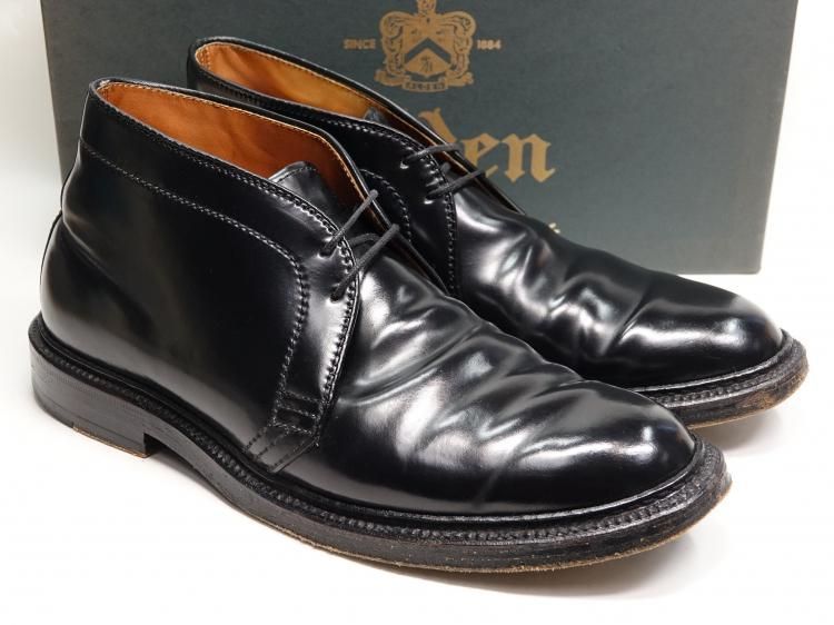T 69 1128 上 オールデン チャッカブーツ ブラック コードバン 7 5 D ＃1340
