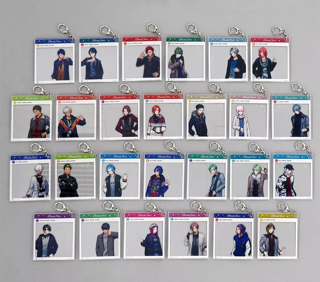 キーホルダー 全26種セット ブラックスター -Theater Starless- ブラスタ×英国風パブ HUB SNS風アクリルキーホルダー 冬私服ver