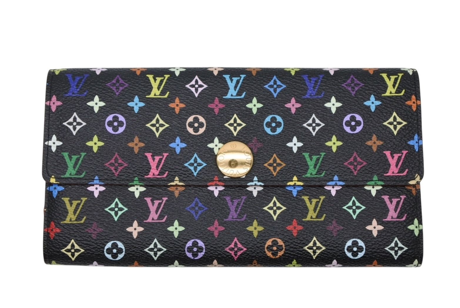 LOUIS VUITTON ルイヴィトン 長財布 村上隆 ポルトフォイユサラ M 93533 TH 0056 ブラック モノグラムマルチ 4 b 009764