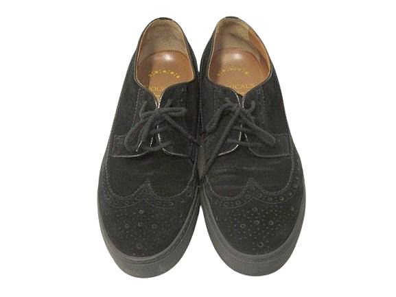 デュカルス DOUCAL'S ウィングチップ スニーカー スウェード 41 黒