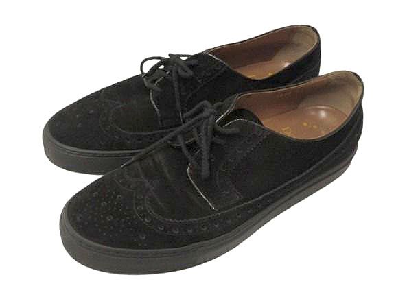 デュカルス DOUCAL'S ウィングチップ スニーカー スウェード 41 黒