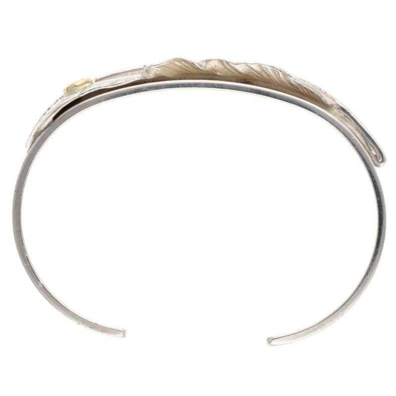 ゴローズ オールドメタル特大フェザー付き平打ち ブレスレット メンズ