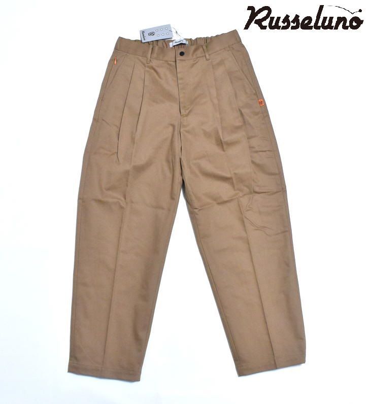 ラッセルノ ゴルフ ワイド シルエット パンツ M L XL RS-2330701 ブラウン ゴルフウェア チノパン Russeluno Golf