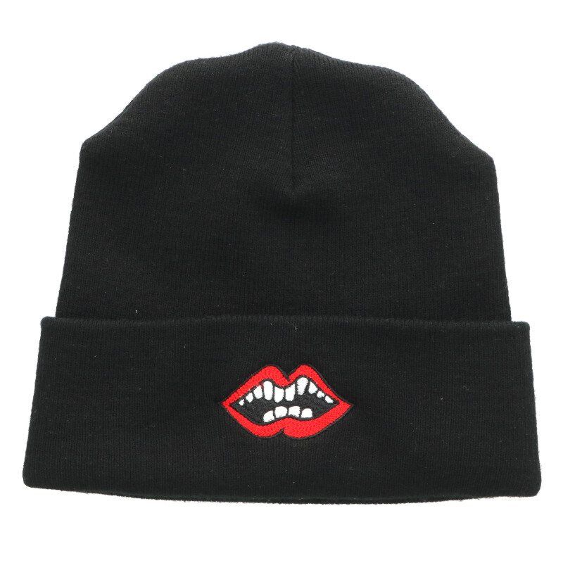 チョンパー刺繍ビーニーニット帽子