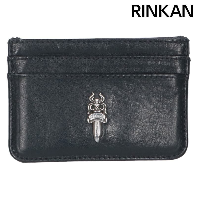 クロムハーツ DOUBLE SIDEダブルサイド ダガー装飾レザーカードケース メンズ