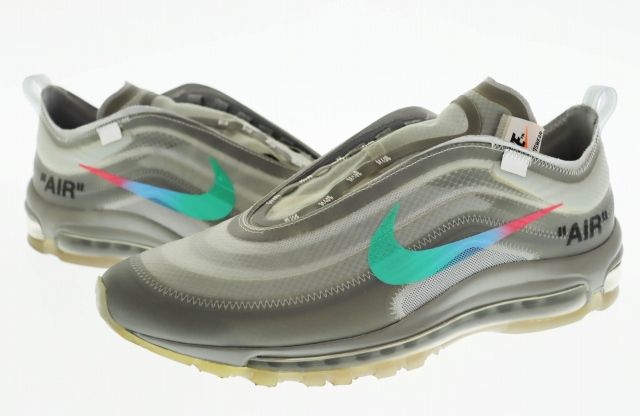 【中古】NIKE ×OFF-WHITE オフホワイト THE 10 AIR MAX 97 OG Grey エアマックス97 AJ4585-101 ☆AA★▲■250608 ナイキ NIKE ×OFF-WHITE オフホワイト THE 10 AIR MAX 97 OG Grey エア