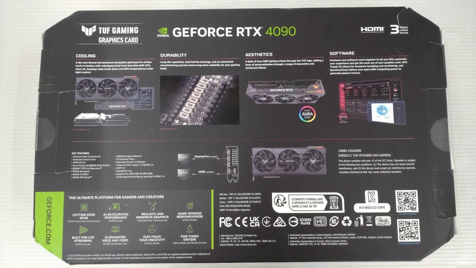 ジャンク】 ASUS GPU グラフィックボード GeForce RTX 4090 GDDR6X