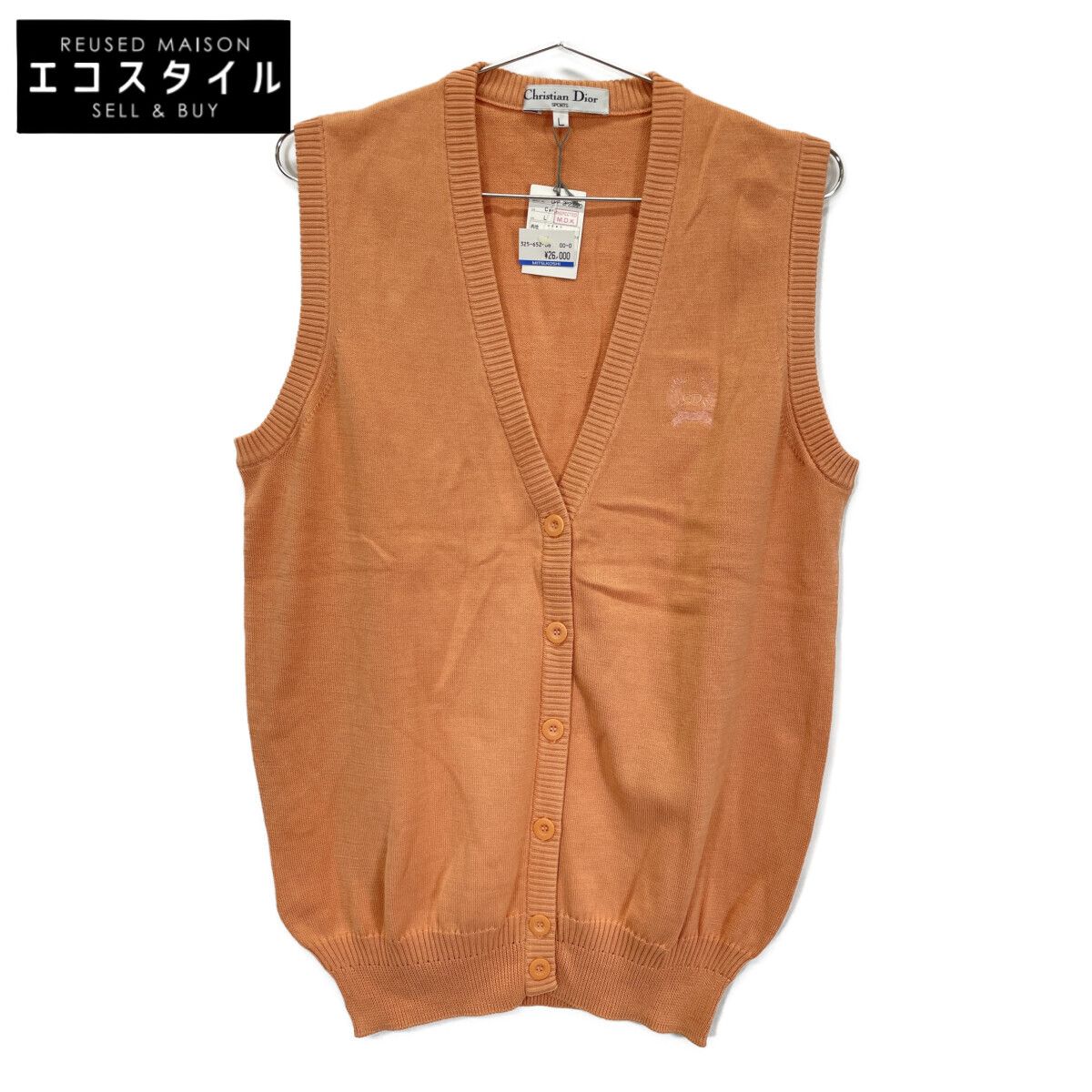 ChristianDiorSports クリスチャンディオールスポーツ ｵﾚﾝｼﾞ 2 P 23220 ﾛｺﾞ刺繍 ﾍﾞｽﾄ L