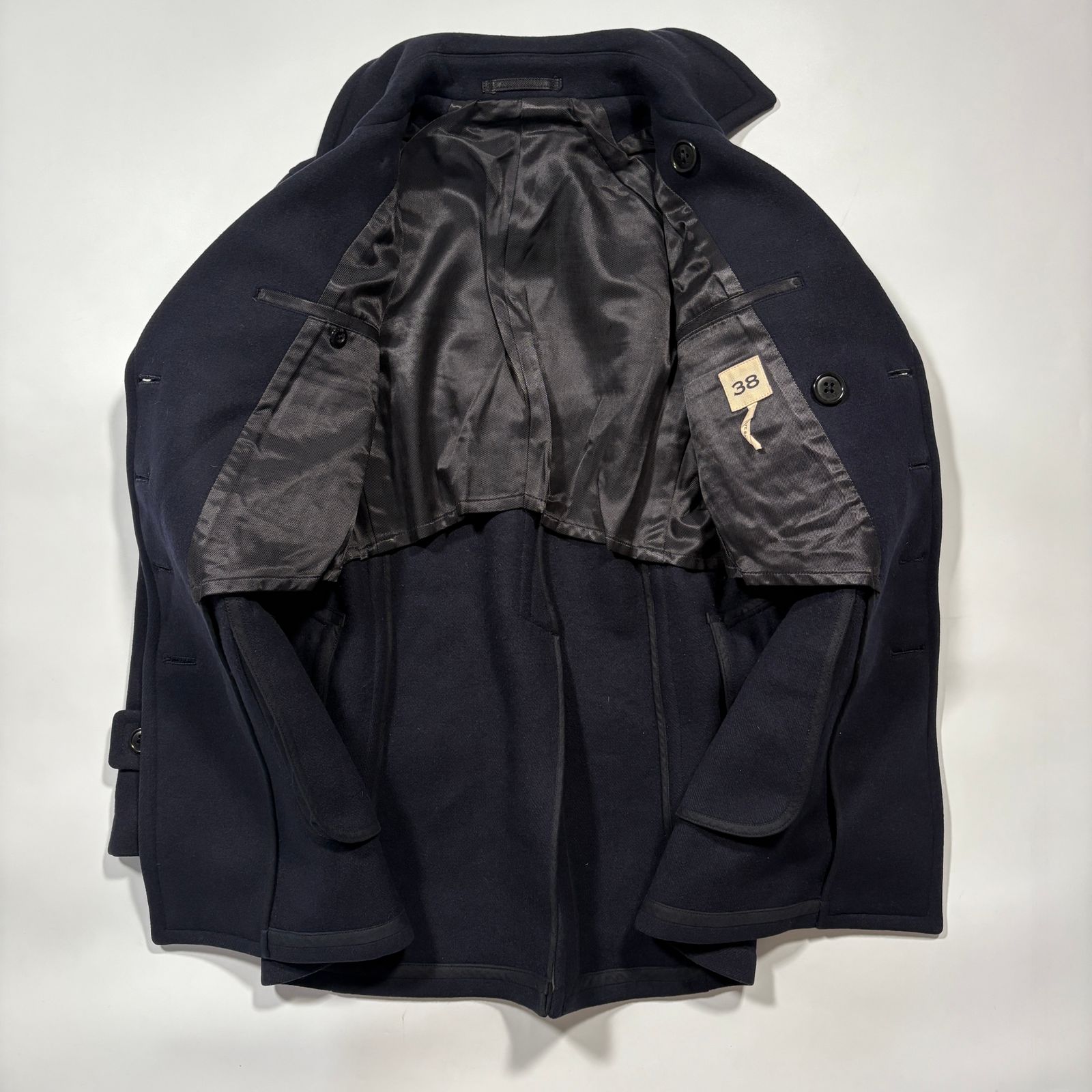 美品 SCYE BASICS サイベーシックス メルトンピーコート ウール